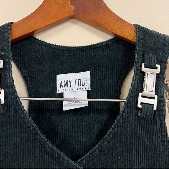 Amy Too dark green mod corduroy dress. Size 14 - Picture 2 of 7